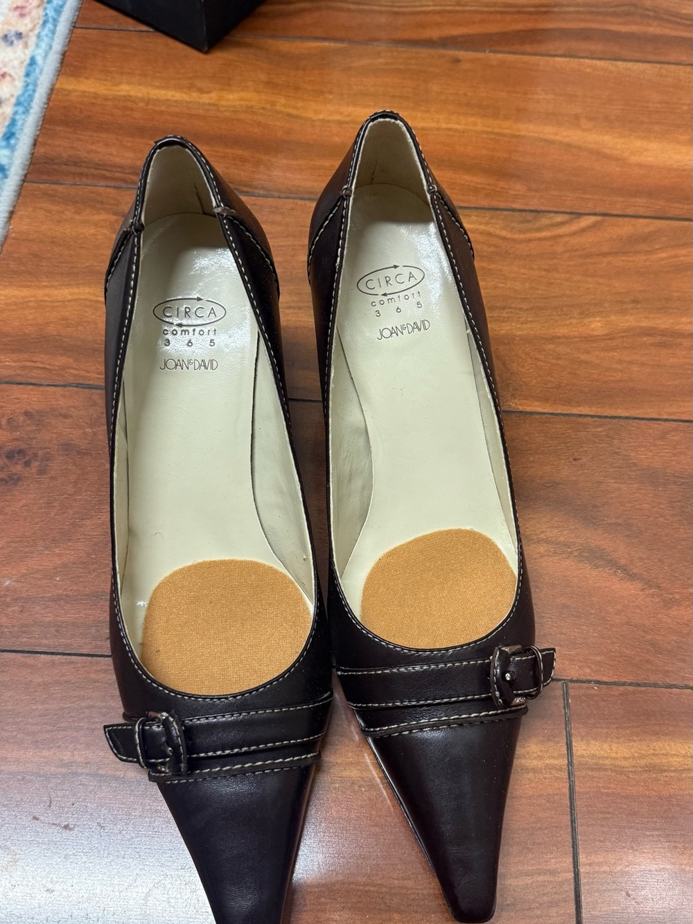 Circa Comfort Women's Black Pointed Toe Buckle Heels
